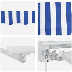 Einziehbare Markise, 4,5 x 3,5 m, Blau/Weiß