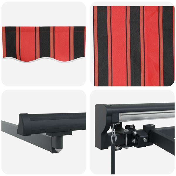 Manuelle Markise 2,5x2m Orange/Schwarz/Gelb