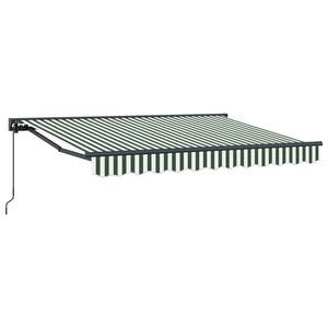 Einziehbare Markise, 3 x 2 m, Grün/Weiß