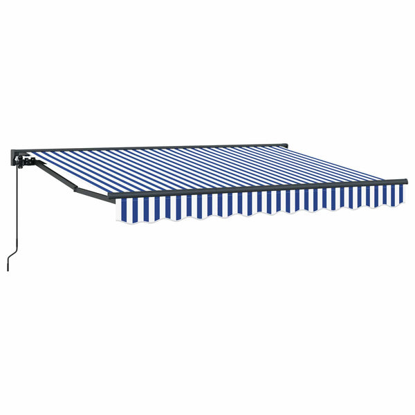 Manuelle Markise, Blau/Weiß, 3,5x2m