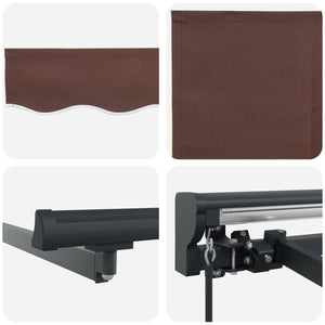 Manuelle Einziehbare Markise Braun 3,5x2 m