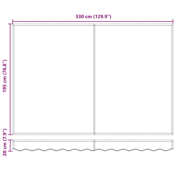 Manuelle Markise Gelb Orange Weiß 3,5x2m