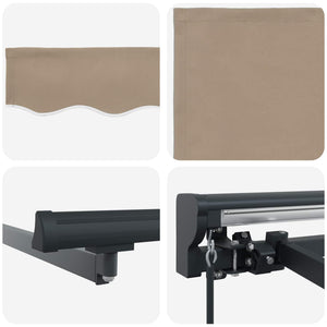 Manuelle einziehbare Markise, 3,5 x 2 m, Beige