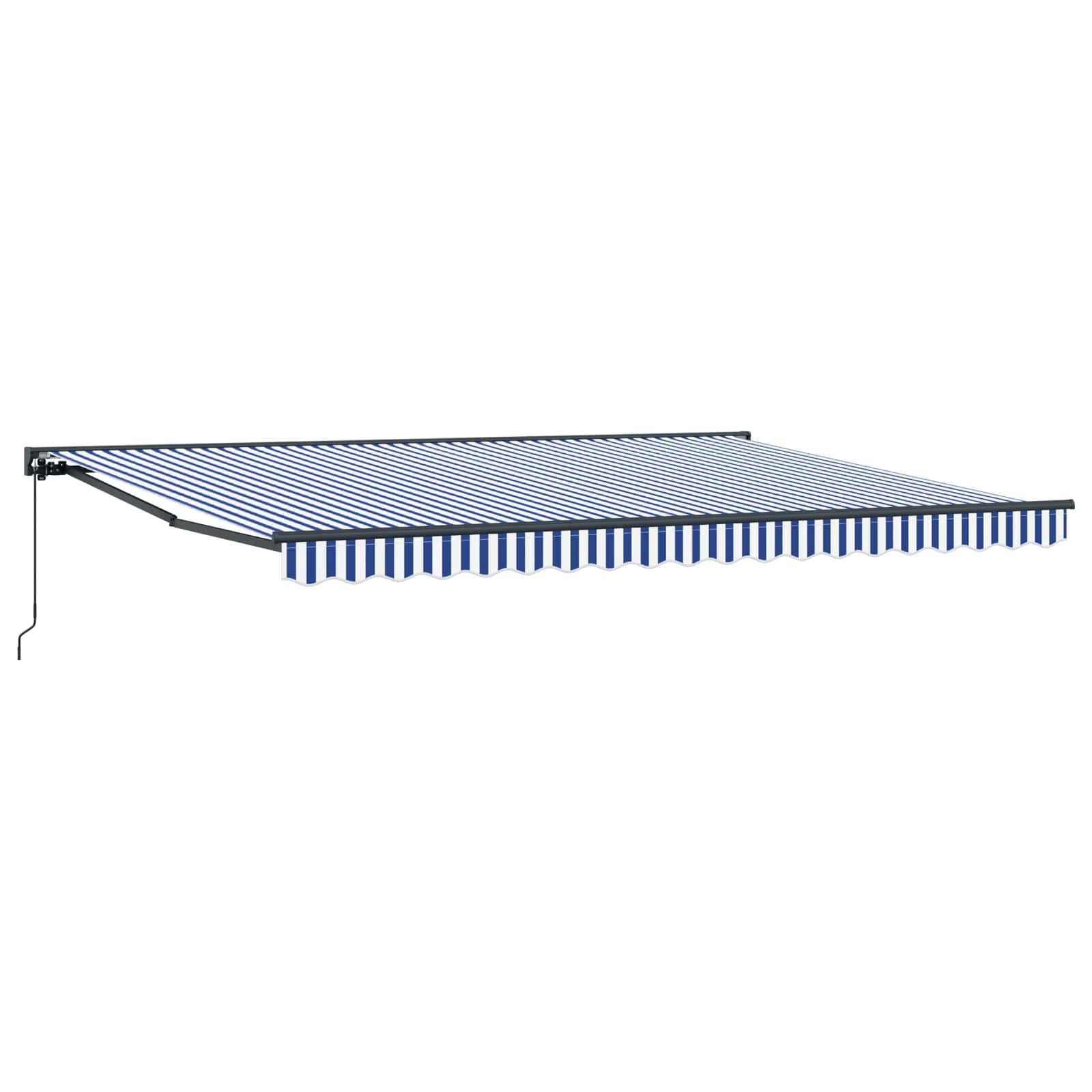 Manuelle Einziehbare Markise, Blau/Weiß, 4x2m