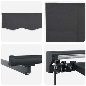 vidaXL Auvent rétractable manuel Anthracite 4 x 2 m