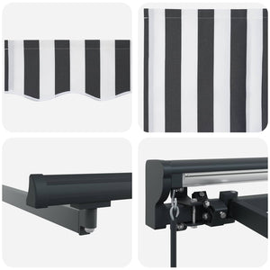 Einziehbare Markise, 4x2 m, Anthrazit/Weiß