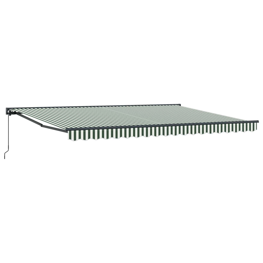 Einziehbare Markise, Grün/Weiß, 4x2 m