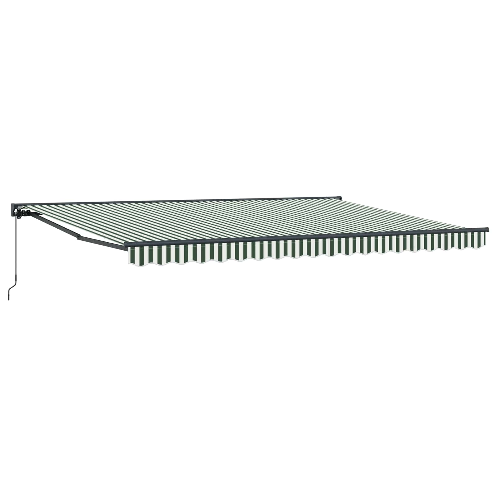 Einziehbare Markise, Grün/Weiß, 4x2 m
