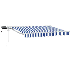 Manuelle Markise mit LEDs Blau/Weiß 3x2 m