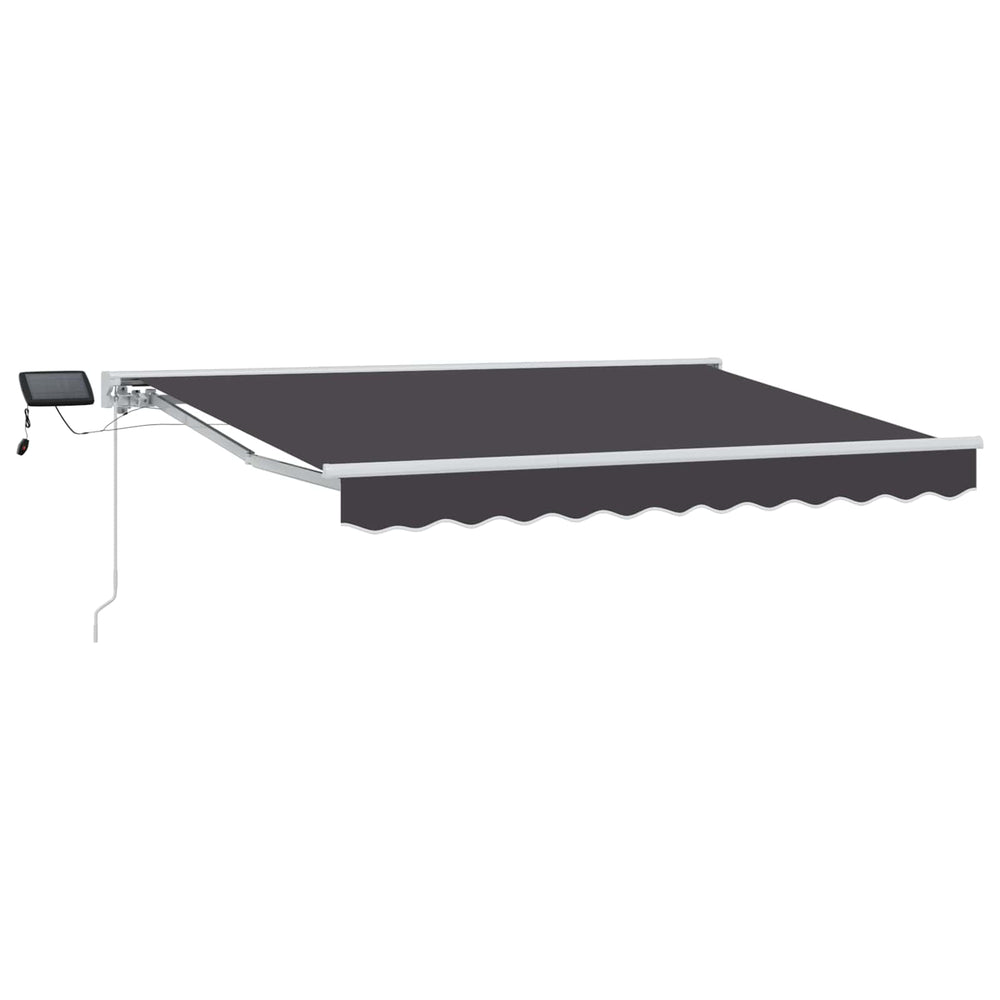 Manuelle LED Markise, 3x2 m, Weiß/Anthrazit