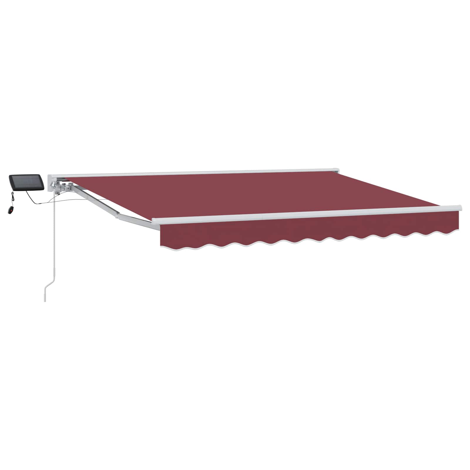 Manuelle LED-Markise Burgunderrot/Weiß 3x2m