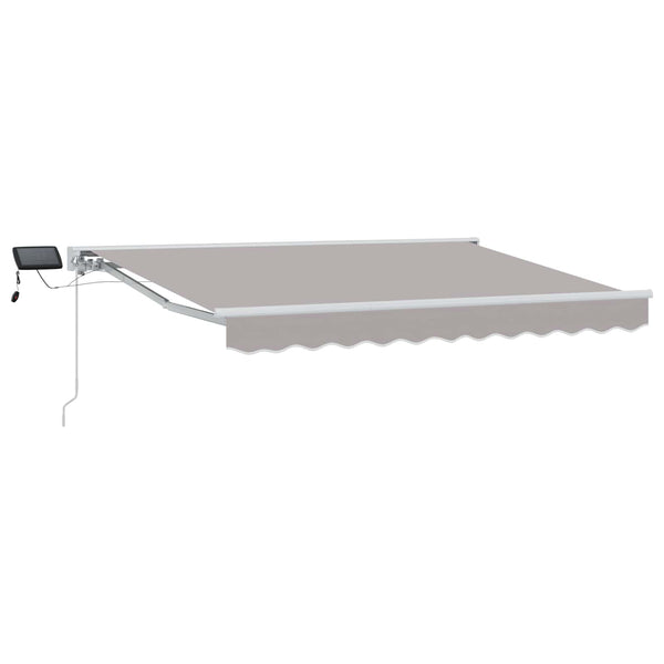 Manuelle LED-Markise Hellgrau/Weiß 3x2 m