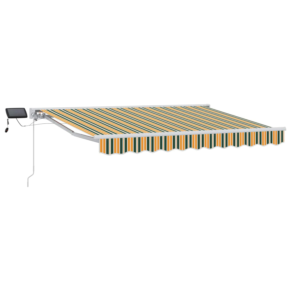 Manuelle LED Markise, Grün/Gelb/Weiß, 3x2 m