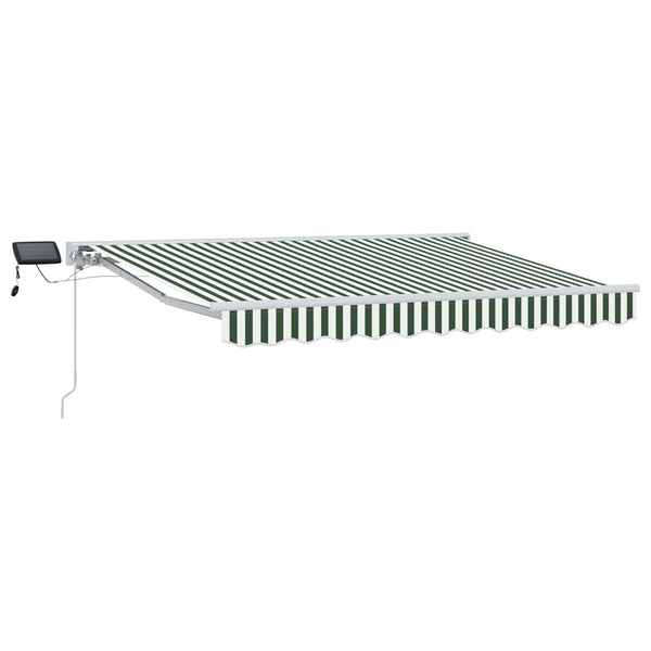 Manuelle LED-Markise Grün/Weiß 3x2 m