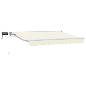 Manuelle LED-Markise, Creme/Weiß, 3,5x2m
