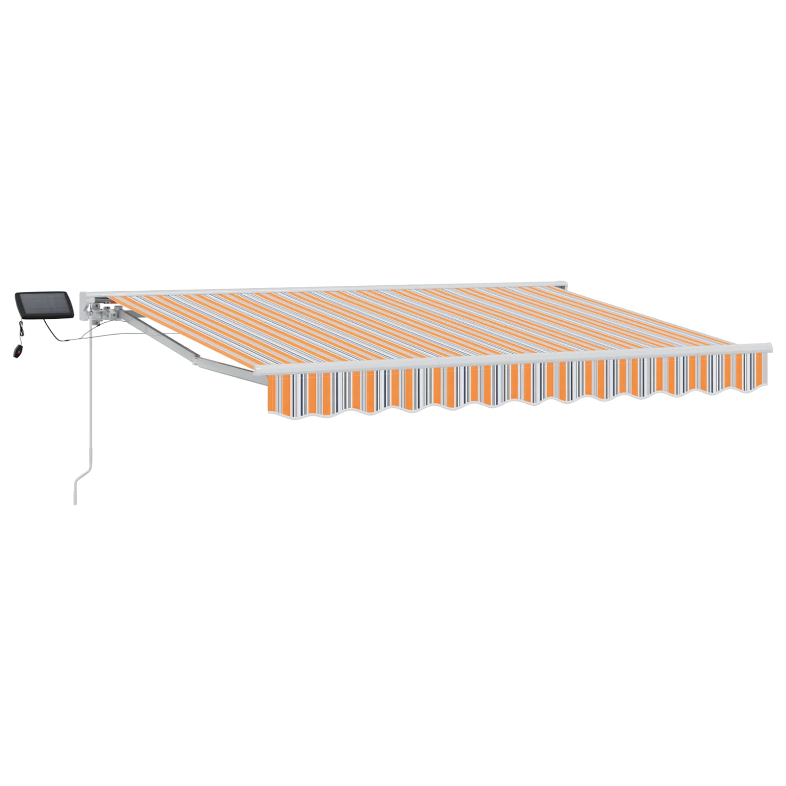 Manuelle LED-Markise 3,5x2m, Blau/Orange/Weiß