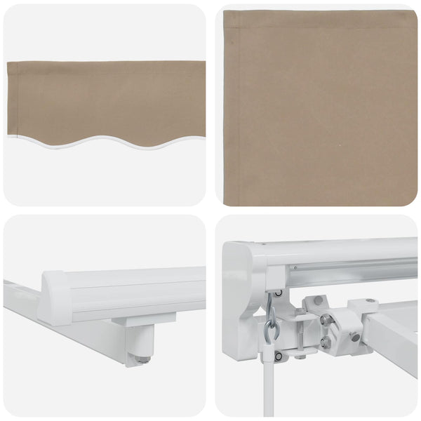 Manuelle LED Markise, Beige/Weiß, 3,5x2m
