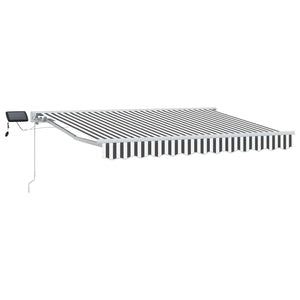 Manuelle LED Markise Anthrazit/Weiß 3x2,5m