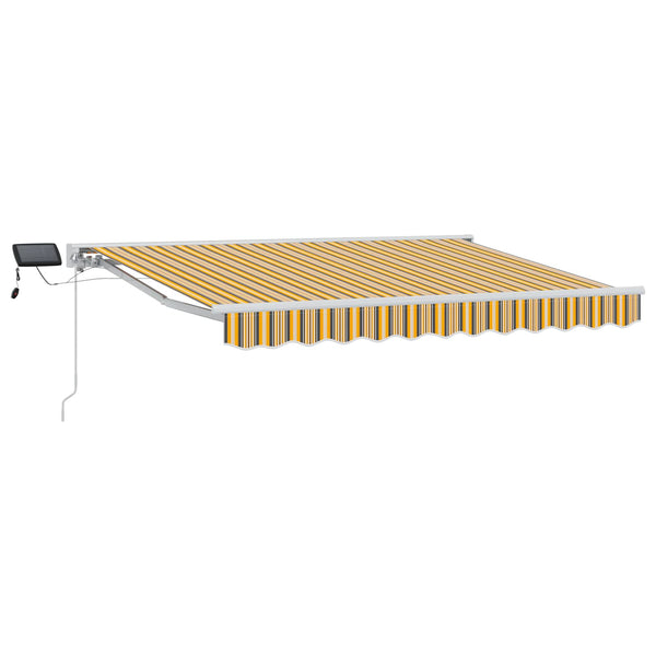 Manuelle LED-Markise 3x2,5 m Gelb/Grau/Weiß