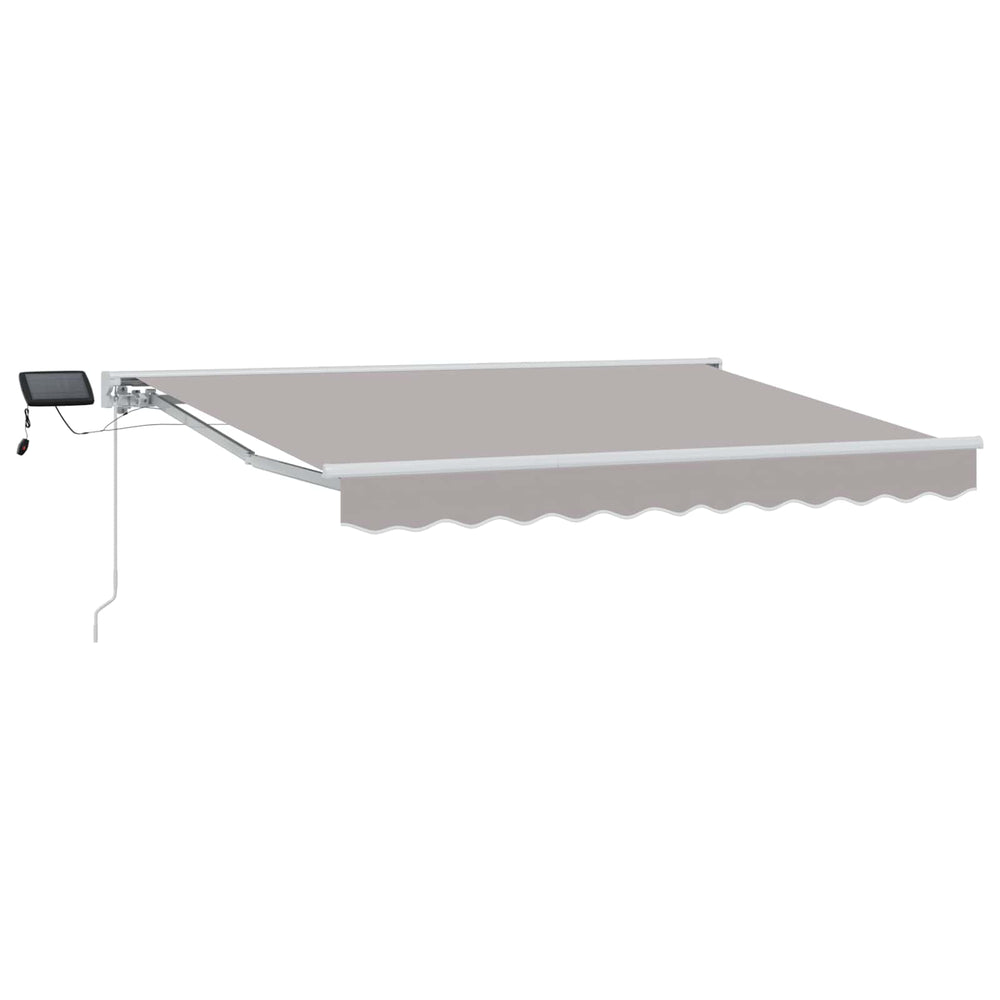 Manuelle LED-Markise, 3 x 2,5 m, Hellgrau/Weiß
