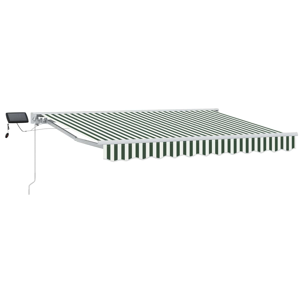 Manuelle LED Markise Grün/Weiß 3x2,5m