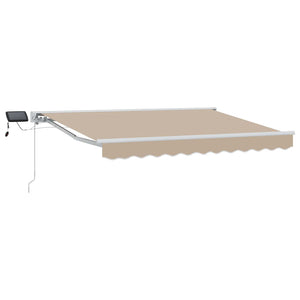 Manuelle Markise mit LEDs 3,5x2,5m Beige/Weiß