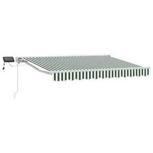 Manuelle LED-Markise Grün/Weiß 3,5x2,5m