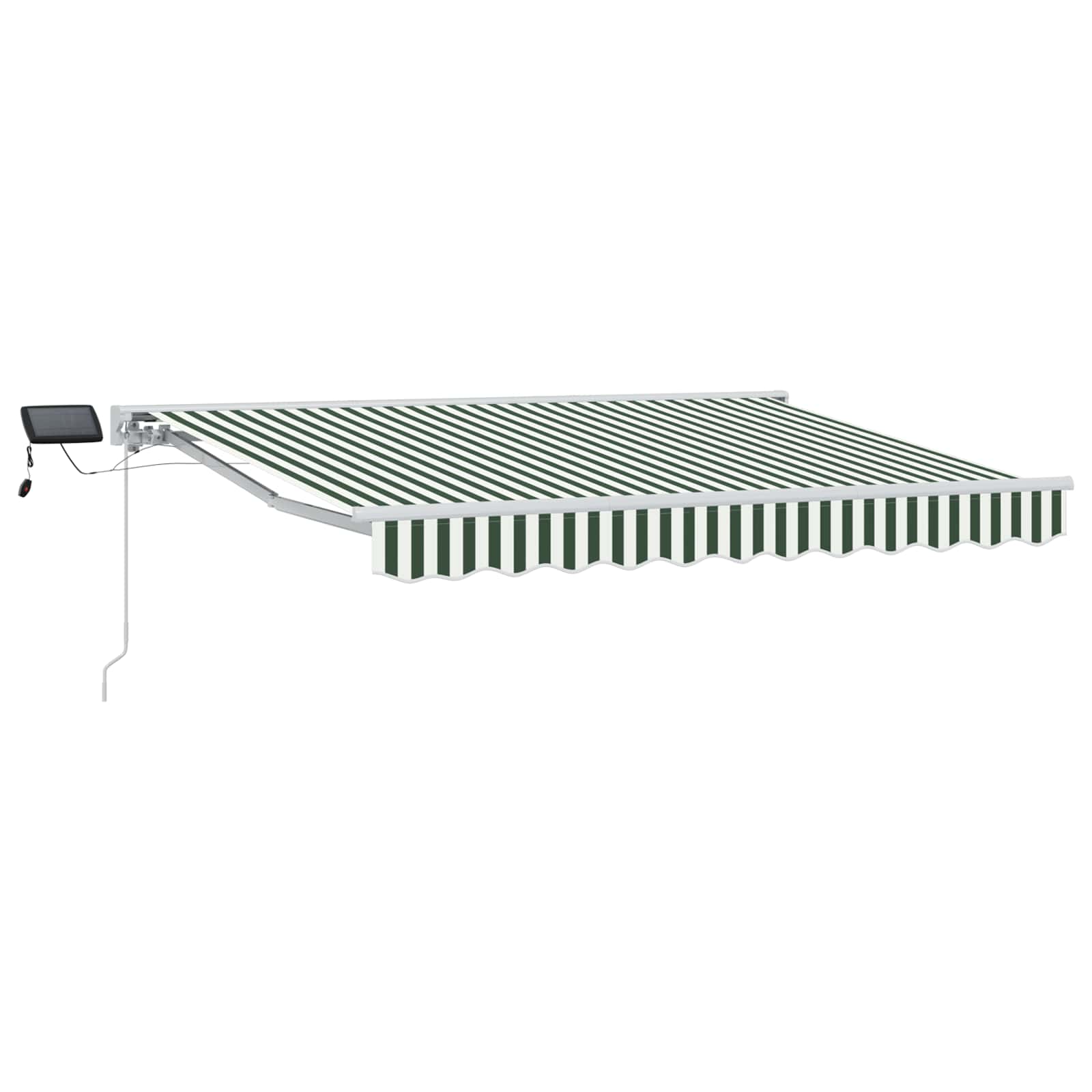 Manuelle LED-Markise Grün/Weiß 3,5x2,5m