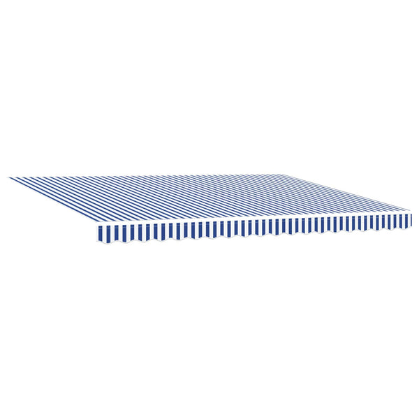 Manuelle LED Markise, Blau/Weiß, 4x3 m