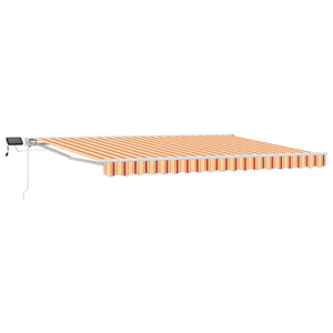 Manuelle LED-Markise 4x3m Gelb/Orange/Weiß