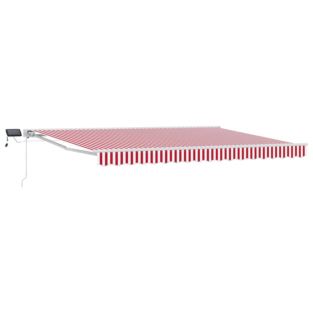 Manuelle LED-Markise, 4 x 3 m, Rot/Weiß