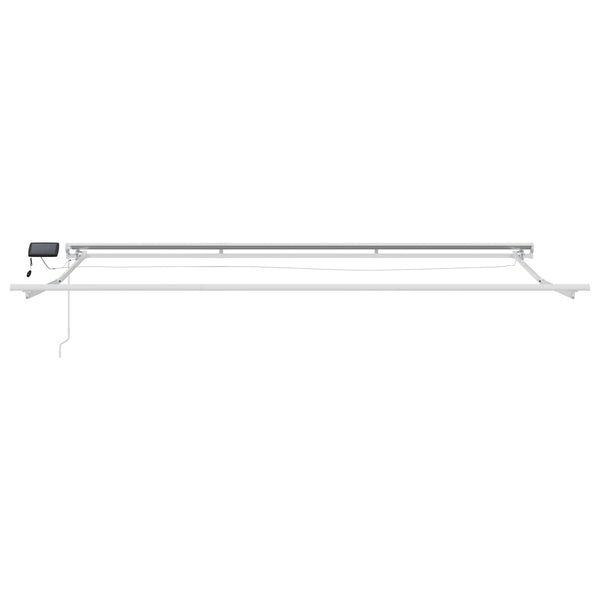 Manuelle Markise mit LED-Beleuchtung, 4x3 m, Weiß