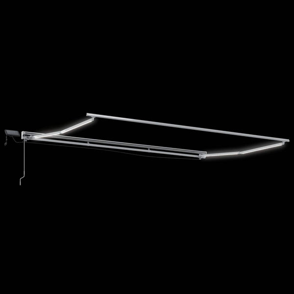 Manuelle LED-Markise, Gelb/Weiß, 4x3,5m