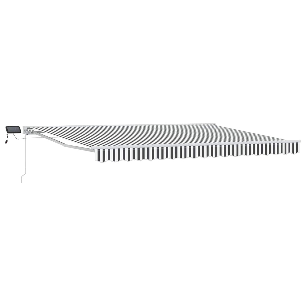Manuelle LED Markise Anthrazit & Weiß 4x3,5m