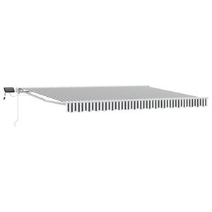 Manuelle LED Markise Anthrazit & Weiß 4x3,5m