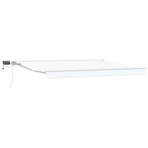Manuelle LED-Markise, 4x3,5 m, Weiß