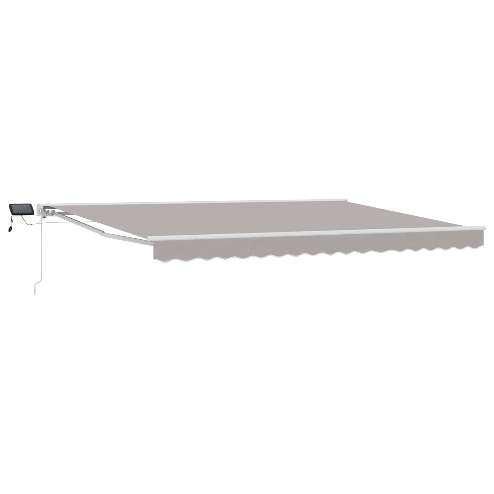 Manuelle LED-Markise, 4x3,5 m, Grau/Weiß
