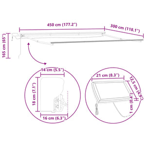 Manuelle LED Markise 4,5x3m