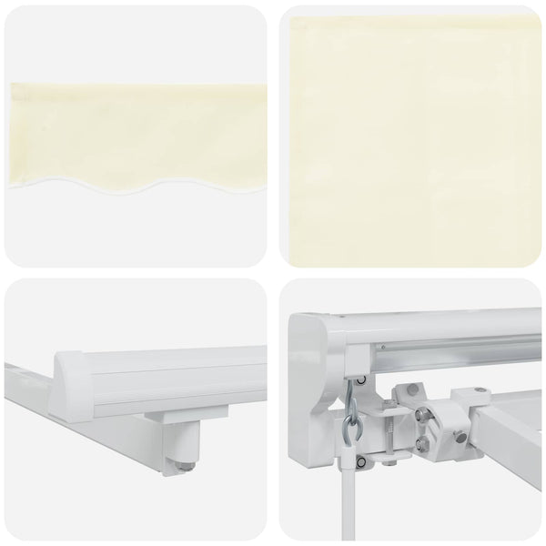 Manuelle LED-Markise Creme-Weiß 4,5x3,5m