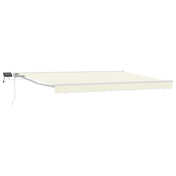 Manuelle LED-Markise Creme-Weiß 4,5x3,5m