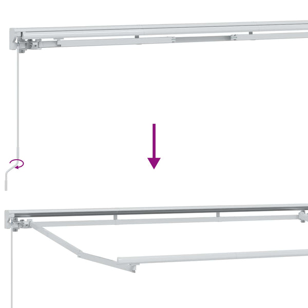Manuelle LED Markise 5x3m Braun/Weiß