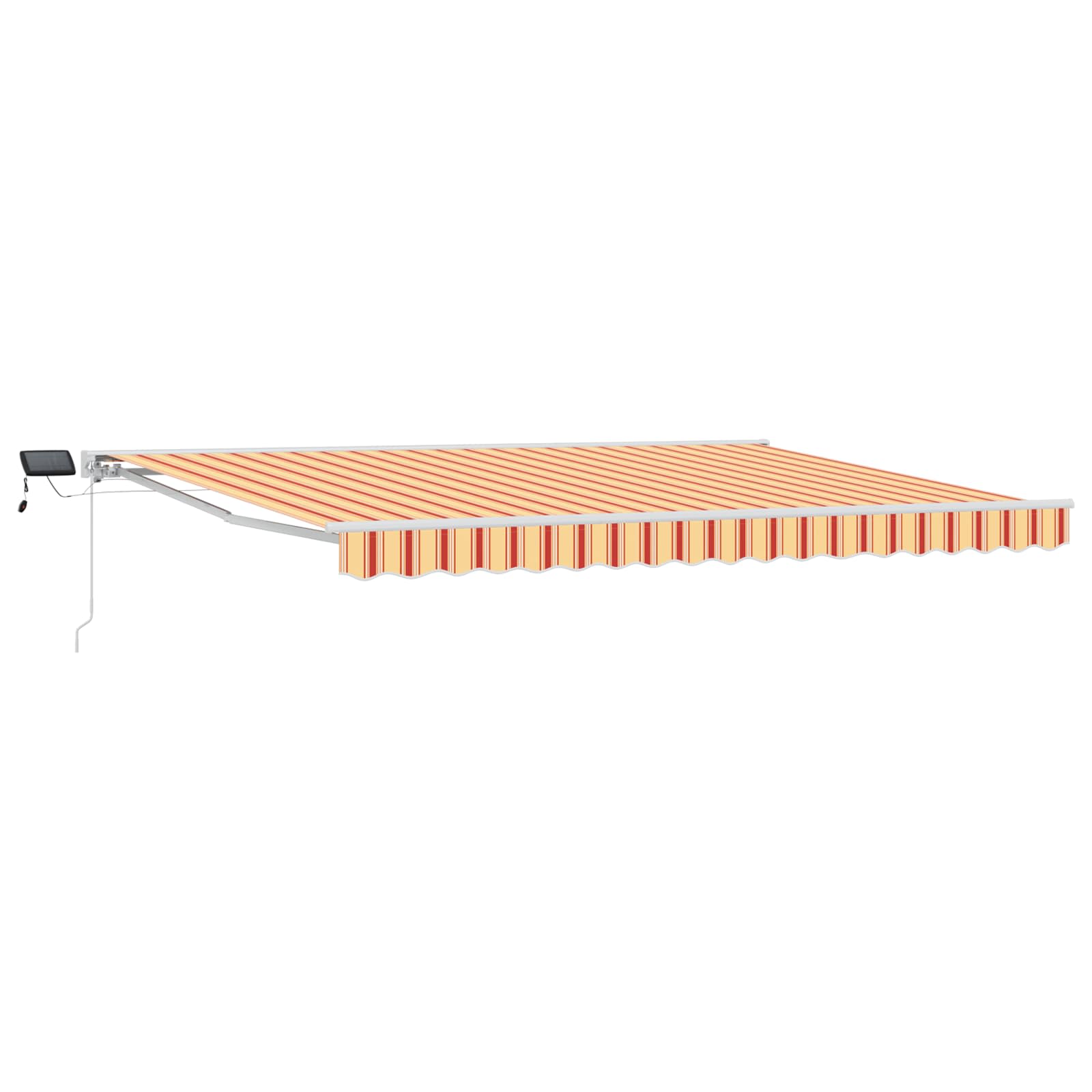 Manuelle LED Markise 5x3m Gelb/Orange/Weiß