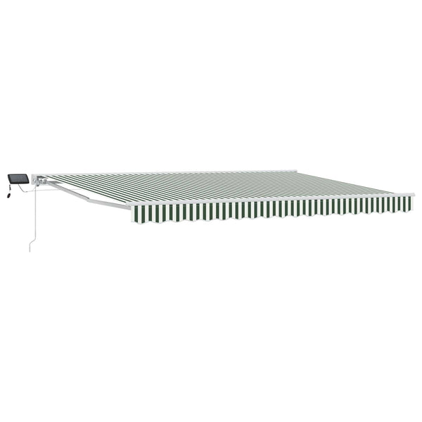 Manuelle LED-Markise, Grün/Weiß, 5x3,5 m