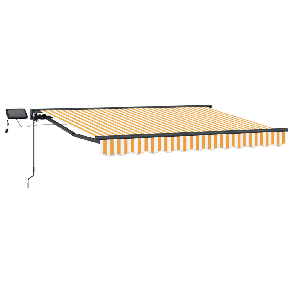 Manuelle LED Markise 3x2m Gelb/Weiß/Anthrazit