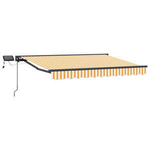Manuelle LED Markise 3x2m Gelb/Weiß/Anthrazit