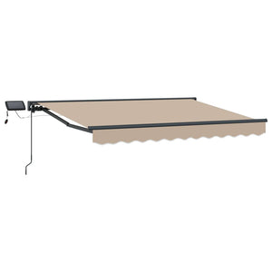 Manuelle LED-Markise 3x2m Beige & Anthrazit