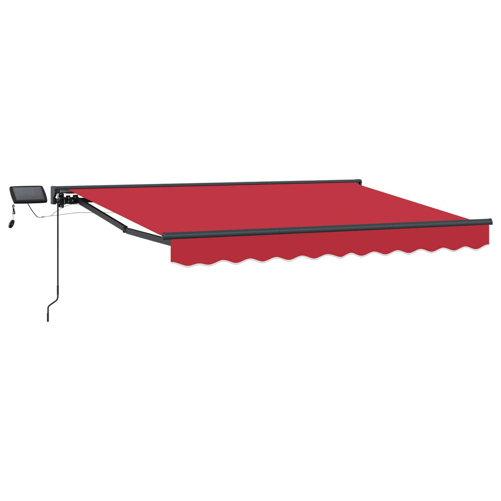 Manuelle Markise mit LED, Rot/Anthrazit, 3,5x2m