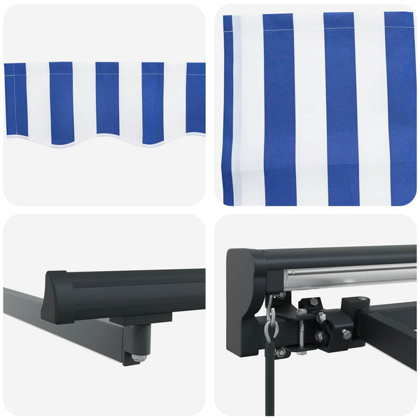 Manuelle LED Markise 4x2m Anthrazit/Blau