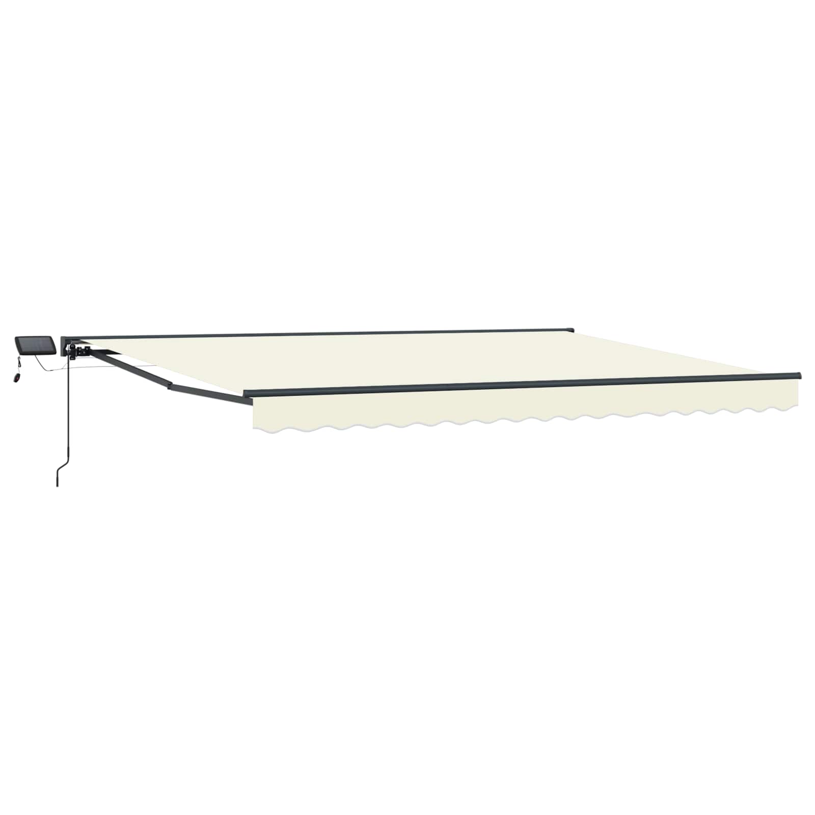 Manuelle LED-Markise Creme/Anthrazit 4x2 m