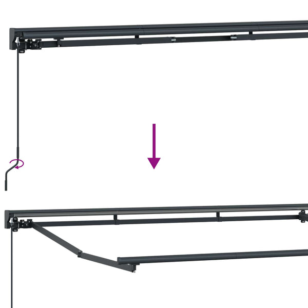 Manuelle Markise mit LED Anthrazit 4x2m